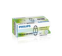 LOTTO DI 10 PEZZI Philips Festoon T10,5x30 LongLife EcoVision 12V10W SV8,5