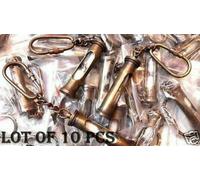 Lotto di 10 pezzi portachiavi in ottone nautico antico da collezione sabbia...