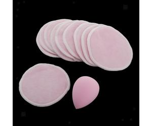 Lotto di 10 spugnette detergenti per il trucco, cosmetici, struccanti rotondi