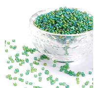 Lotto di 1000 perline di rocaille, diametro 2 mm, 12/0, colore: verde
