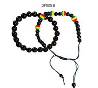 Lotto Di 2 Rasta Colore Perlina Jamaica Reggae Bracciale Consapevole Vibe Africa