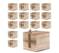 Lotto di 20 portatovaglioli in legno quadrato - stile industriale - 12 x 11 x 12 cm - ideale per il settore alberghiero, bar, ristoranti e caffè - solo all'ingrosso