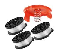Lotto di 3 bobine per decespugliatore, compatibili con Black & Decker, sostituiscono AF-100, ST5530-GB, GLC3630L20-GB, STC1820PC-GB, BESTA530-GB, BESTA525-GB (3 bobine + 1 cappuccio + 1 molla)