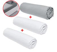 Lotto di 3 lenzuola TODAY Essential 140 x 200 cm-100% cotone gesso acciaio