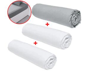 Lotto di 3 lenzuola TODAY Essential 140 x 200 cm-100% cotone gesso acciaio