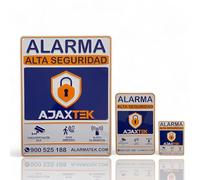 Lotto di 3 poster di allarme Rilievo laccato Ajaxtek | Autentico. | Poster Zona Videosorveglianza | Dissuasori - Interno ed Esterno - Piastra allarmi videosorveglianza | 3 misure