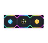 Lotto+di+3+ventilatori+alloggiamento+Lian+Uni+Fan+SL+Wireless+LCD+RGB+-+12cm+%28Nero%29