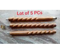 Lotto di 5 pezzi 3 bastoncini da passeggio a spirale in corda di legno...