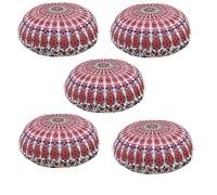 Lotto di 5 pezzi New Mandala Round Floor Case Cuscini indiani Fodera per...