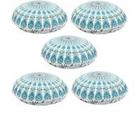 Lotto di 5 pezzi New Mandala Round Floor Case Cuscini indiani Fodera per...