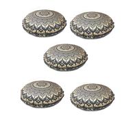 Lotto di 5 pezzi New Mandala Round Floor Case Cuscini indiani Fodera per...