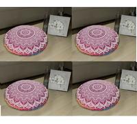 Lotto di 5 pezzi New Mandala Round Floor Case Cuscini indiani Fodera per...