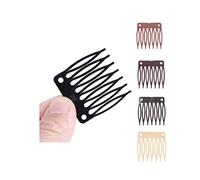 Lotto di 50 Fermagli a pettine per capelli in plastica parrucche pettini fermagli per capelli a 7 denti (nero)