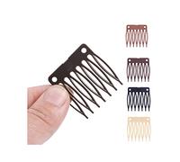 Lotto di 50 Fermagli a pettine per capelli in plastica parrucche pettini fermagli per capelli a 7 denti (marrone scuro)
