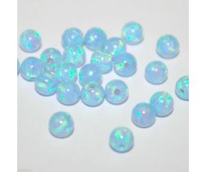 Lotto di perline tonde opale blu chiaro da 10 pezzi da 4 mm, fori...