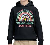 Lotto Felpa con Cappuccio Be Kind to Your Mind Salute Mentale Bambini...