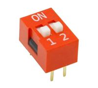 LOTTO Kit Dip Switch in scatola 1 2 3 4 5 6 Interruttore a levetta da 2,54 mm a 8 vie Interruttori a scatto rossi Ogni set combinato da 5 pezzi