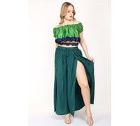 Lotto misto ingrosso pantaloni donna palazzo spacco laterale vita elastica ri...