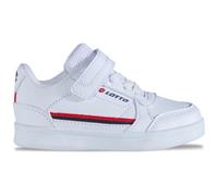 Lotto Nandu M - Scarpe da Ginnastica Unisex per Bambini, Colore Bianco/Rosso, 24 EU, Bianco Rosso, 24 EU