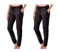 Lotto pantalone tuta donna in felpa ESTIVA, offerta per 1-2 pezzi, pantaloni felpa donna leggeri (2 PEZZI NERI, L)