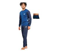 Lotto Pigiama Uomo Invernale + Boxer Omaggio - Cotone Caldo - Invernale (2073 Jeans, M)