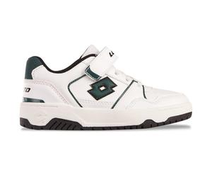 Lotto Sneaker Unisex per Bambini Boxscore K, Bianco Verde, 27 EU