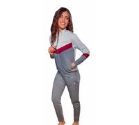 Lotto Tuta Donna Invernale Completa con Zip Intera - Tuta Donna Invernale Sportiva in Felpa di Cotone Garzato - Tuta Donna Completa Grigio (L)