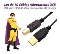 Lotto x10 Cavi USB 2.0 USB-A USB-B 1.80m Per Stampante Scanner NEUF