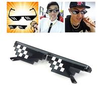 Lottoy Occhiali da Sole con Decoro Mosaico, Thug Life Pixelati, Unisex, One Size, Neri