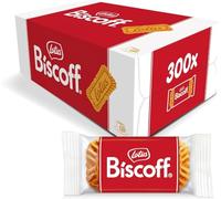 Lotus Biscoff Biscotti "Benvenuti" incartati in modo indipendente con gusto caramellato, 300 pezzi (1875g) (4 scatole (1200 biscotti))