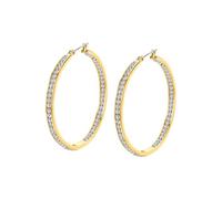 Lotus Style Orecchini LS2356-4/2 Urban Woman Acciaio 316L Dorati a cerchio con strass Donna