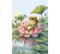 Lotus Days and Lazy Ways Frog Journal: a DOT GRID notebook for self-expression