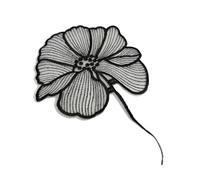 Lotus Flower Embroidery Patch Lace Decorative Iron On Decal | Premium polyester fiber lace embroidery with 3D texture, ideal for clothing repair and diy Black White