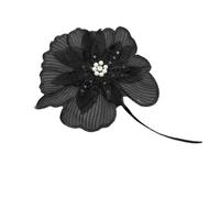 Lotus Flower Embroidery Patch Lace Decorative Iron On Decal | Premium polyester fiber lace embroidery with 3D texture, ideal for clothing repair and diy Black