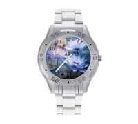 Lotus Flower - Orologio da polso da uomo, in acciaio inox, analogico, al quarzo, Stile:, regular, Bracciale