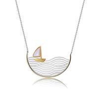 Lotus Fun S925 - Collana in argento Sterling con ciondolo a forma di barca a vela, realizzata a mano, gioiello unico per donne e ragazze