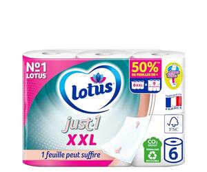 LOTUS Just1 - Carta igienica XXL, 6 rotoli