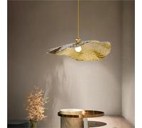 Lotus Leaf Chandelier Wrought Iron Tea Table Retro Dining Tea Room LED Light