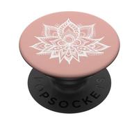 Lotus Mandala Flower Pink Trendy Floral Chic Boho Pattern PopSockets PopGrip Adesivo