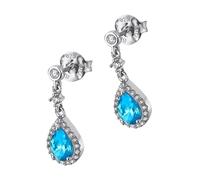Lotus Orecchini A Pendente Argento Con Zirconia Turchese 925 JLP1592-4-3