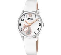 LOTUS Orologio Bambina Analogico in Acciaio Inossidabile e Pelle Bianco