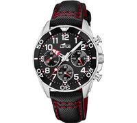 LOTUS Orologio Bambino Analogico Pelle Nera - Quarzo Cronografo - Vetro minerale alta resistenza - Impermeabile 5 ATM - Classico 18859/2 - Junior Collection