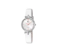 LOTUS Orologio Donna 18458/A Outlet Cassa in Acciaio Inox 316L Argento Cinturino in Pelle Bianco, argento