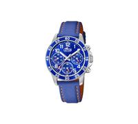 LOTUS Orologio Modello 18581/6 della Collezione Junior Collection, Cassa 36 mm Cinturino in Pelle Blu-Arancio per cadetti
