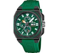 LOTUS Orologio Uomo Analogico Gomma Verde - Quarzo Cronografo, Data - Vetro Minerale Resistente - Impermeabile 10 ATM - 18976/2 Chrono