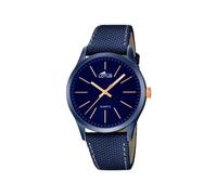 LOTUS Orologio Uomo Analogico in Acciaio Inossidabile e Pelle Blu