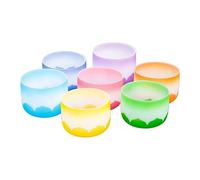 Lotus Pattern Rainbow-Colored Crystal Singing Bowl Set, A-G Tone, 6-14 "Set, Handmade, Meditation Props, Drive Negative Energy, Balance The Body, Relieve Fatigue And Anxi(6-12 Pollici + Borsa)