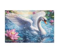 Lotus Pond Flying Swan Rompicapo 1000 Pezzi Per Creatività Bambini Cartone Spesso Tema Fantasy Per Passatempo Creativo Attività Educativa Con Poster Incluso 1000 PCS
