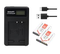 LOTUS POWER Batteria di ricambio NPBG1 NP-BG1 con Caricabatteria LCD, Batterie NPFG1 NP-FG1 e Caricatore per Sony Cyber-shot DSC-W35 DSC-T100 DSC-HX30V DSC-HX9V (2 Batterie e 1 Caricatore)