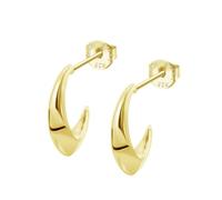 Boucles d'oreilles Lotus Silver demi-créoles dorées